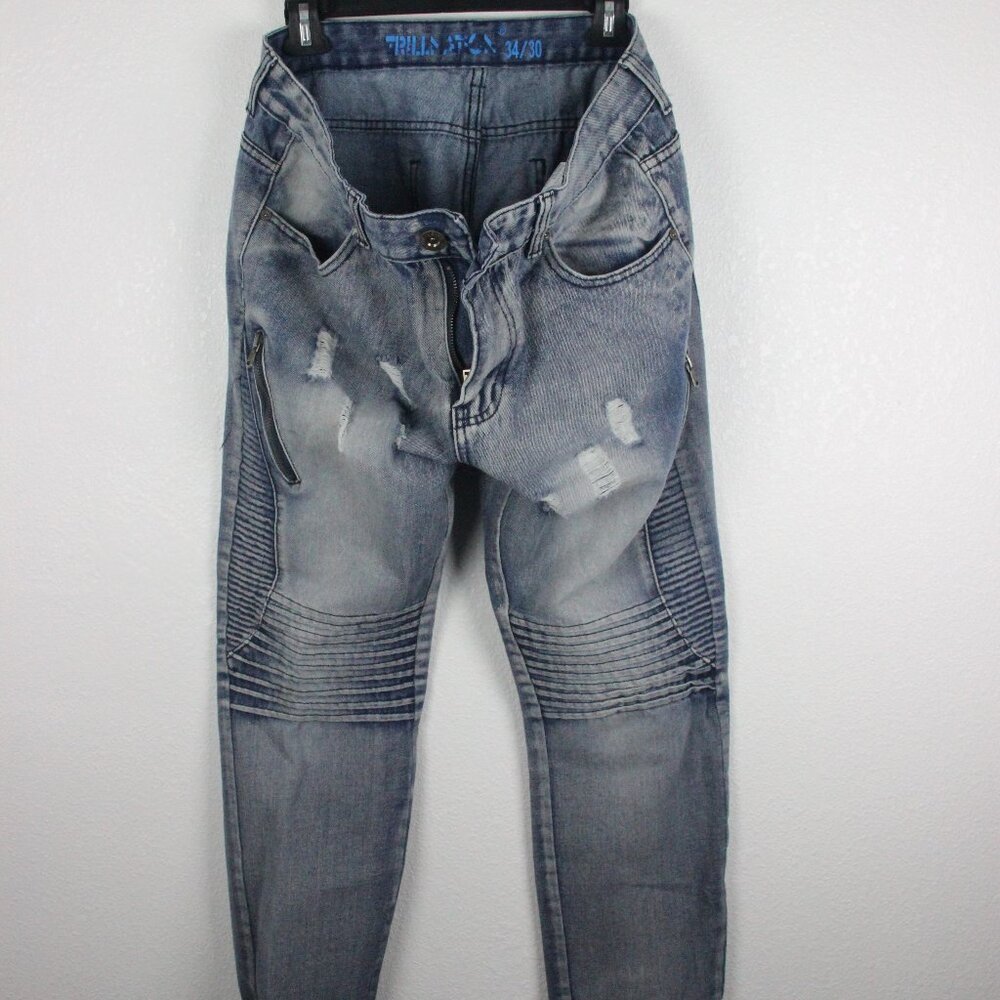 Trill Nation, Jeans, Men's 34 by 30, Blue